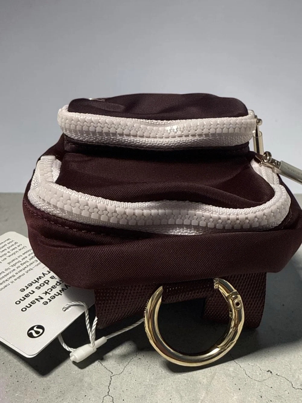 NWT BURGUNDY Lululemon Everywhere Backpack Nano 3.2”x2.4”x4.7”